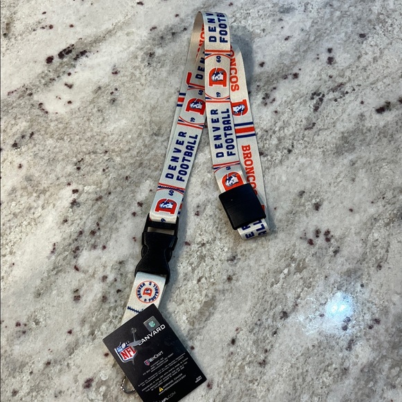 NFL Denver Broncos White and Blue Lanyard - Picture 1 of 4